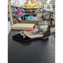 Kailee P Womens Bella Black Satin Flats W9 With Rhinestone Detail & Box
