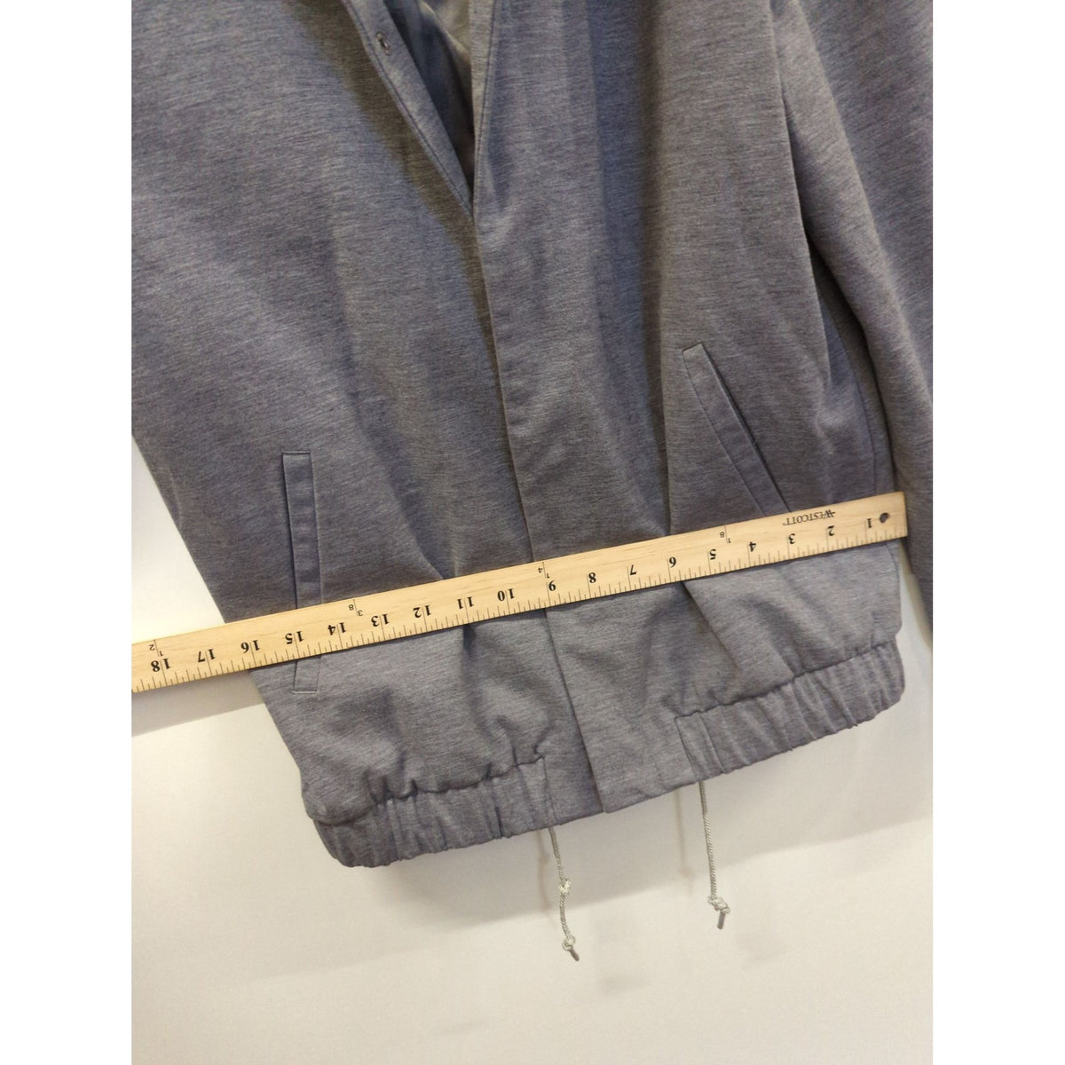 Topman Gray Lightweight Jacket With Drawstring Hem & Pockets Mens Size 36 Made In China