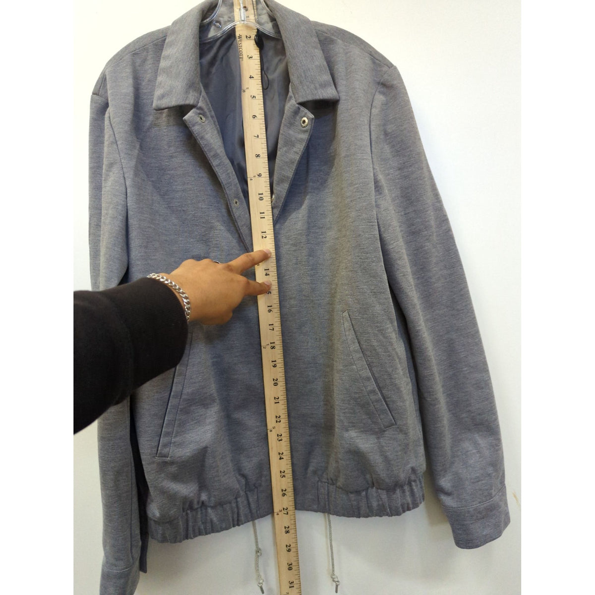 Topman Gray Lightweight Jacket With Drawstring Hem & Pockets Mens Size 36 Made In China