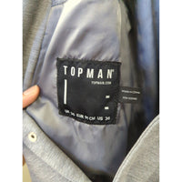 Topman Gray Lightweight Jacket With Drawstring Hem & Pockets Mens Size 36 Made In China