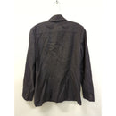 Ann Taylor Womens Wool Blazer Jacket Size 4 Charcoal Gray Button Front Long Sleeve