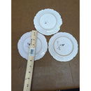 Vintage Hand-Painted Floral Ceramic Plates Set Of 3 Scalloped Edges Made In Italy Approx. 7 Inches Each