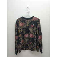 Billionaire Boys Club Floral Black Long Sleeve Crewneck Sweatshirt Sz L 100% Cotton Made In China