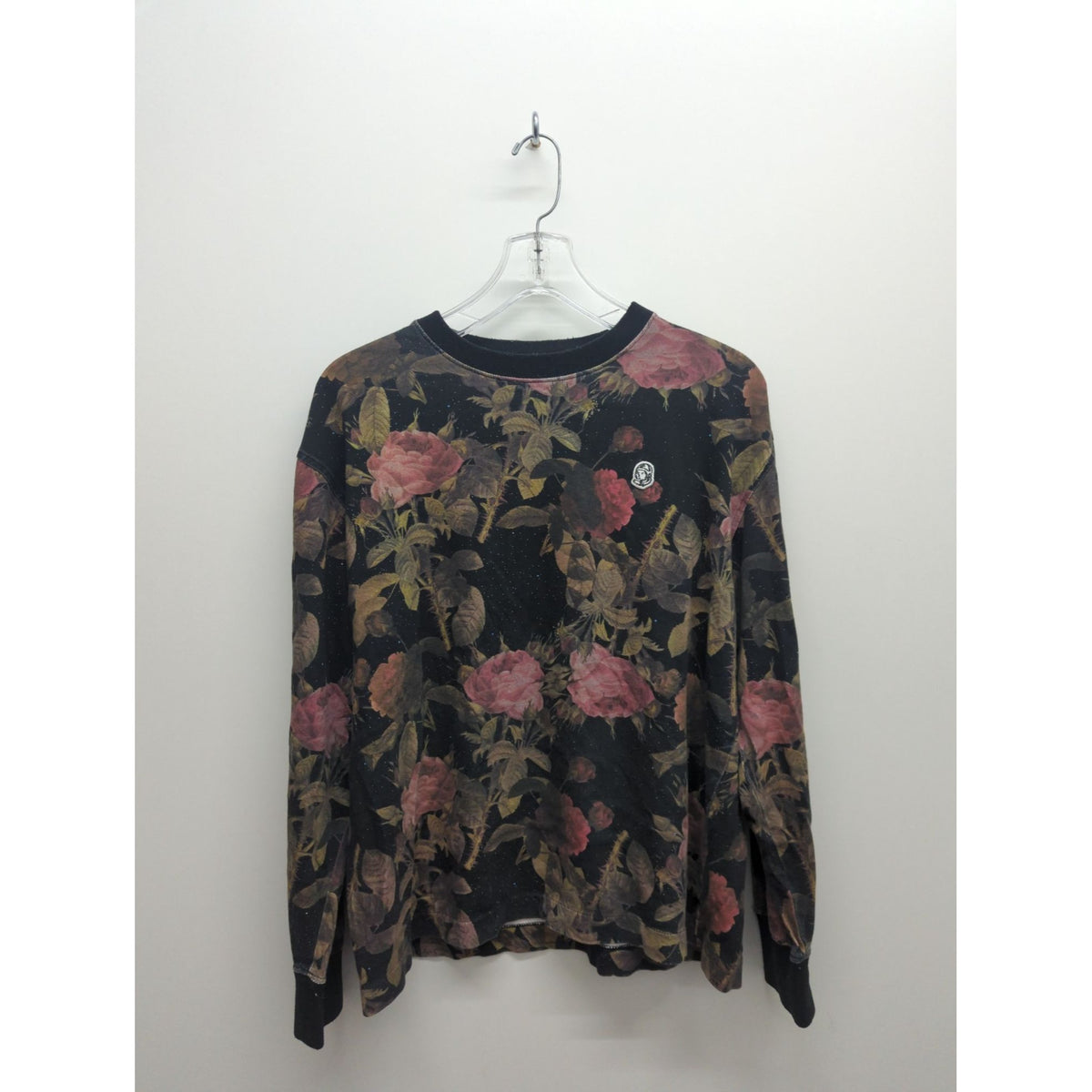 Billionaire Boys Club Floral Black Long Sleeve Crewneck Sweatshirt Sz L 100% Cotton Made In China