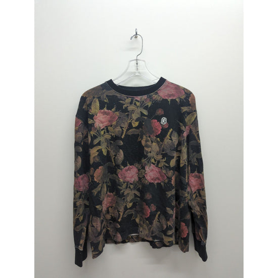 Billionaire Boys Club Floral Black Long Sleeve Crewneck Sweatshirt Sz L 100% Cotton Made In China