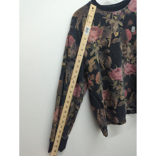 Billionaire Boys Club Floral Black Long Sleeve Crewneck Sweatshirt Sz L 100% Cotton Made In China