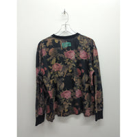 Billionaire Boys Club Floral Black Long Sleeve Crewneck Sweatshirt Sz L 100% Cotton Made In China