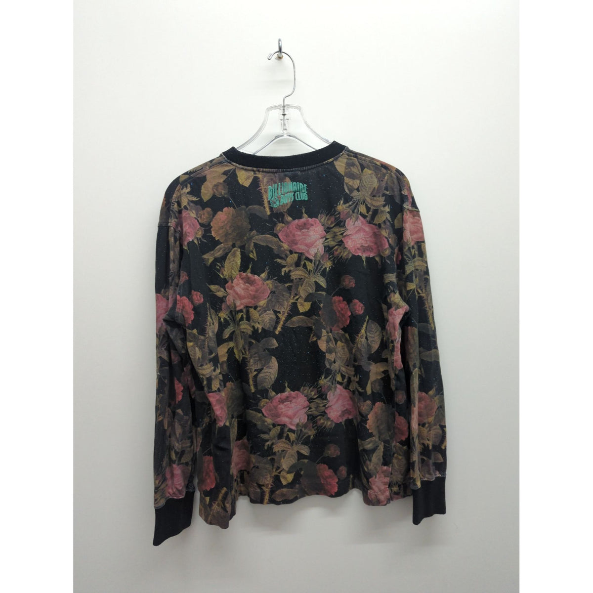 Billionaire Boys Club Floral Black Long Sleeve Crewneck Sweatshirt Sz L 100% Cotton Made In China