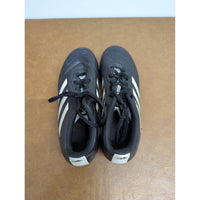 Adidas Black Soccer Cleats With White Stripes & Red Studs Size 7.5 Comfortable Fit For Firm Ground Play