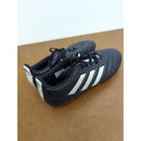 Adidas Black Soccer Cleats With White Stripes & Red Studs Size 7.5 Comfortable Fit For Firm Ground Play