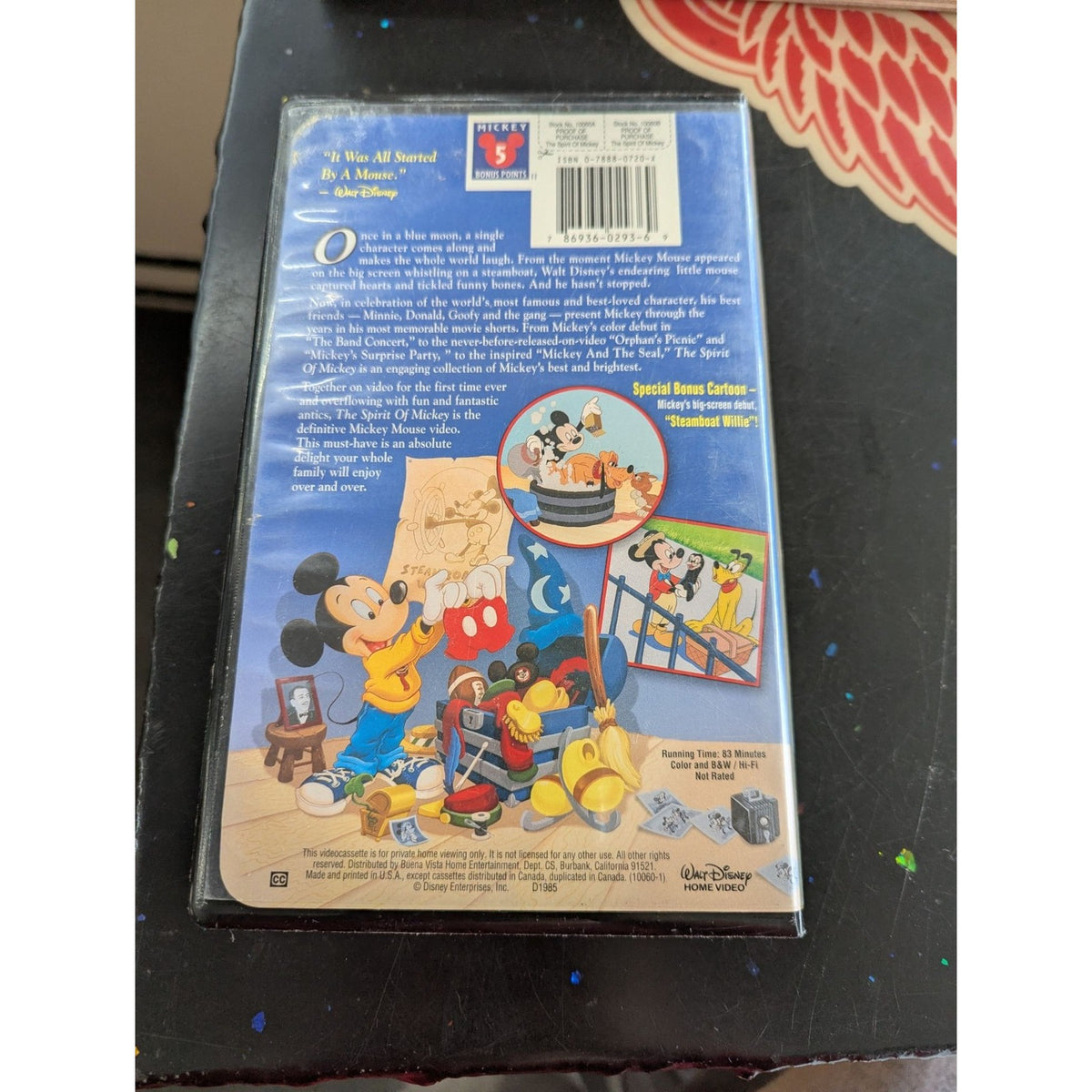 Walt Disneys Spirit Of Mickey VHS Movie Collectible