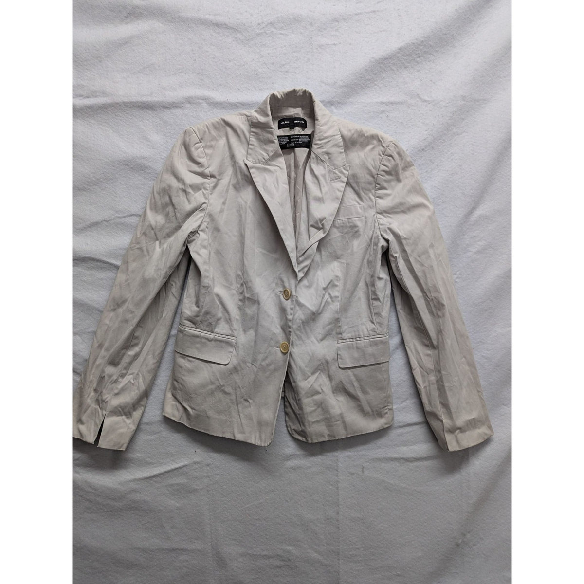 Club Monaco Lightweight Cotton Blend Blazer Soft Beige Fitted Jacket