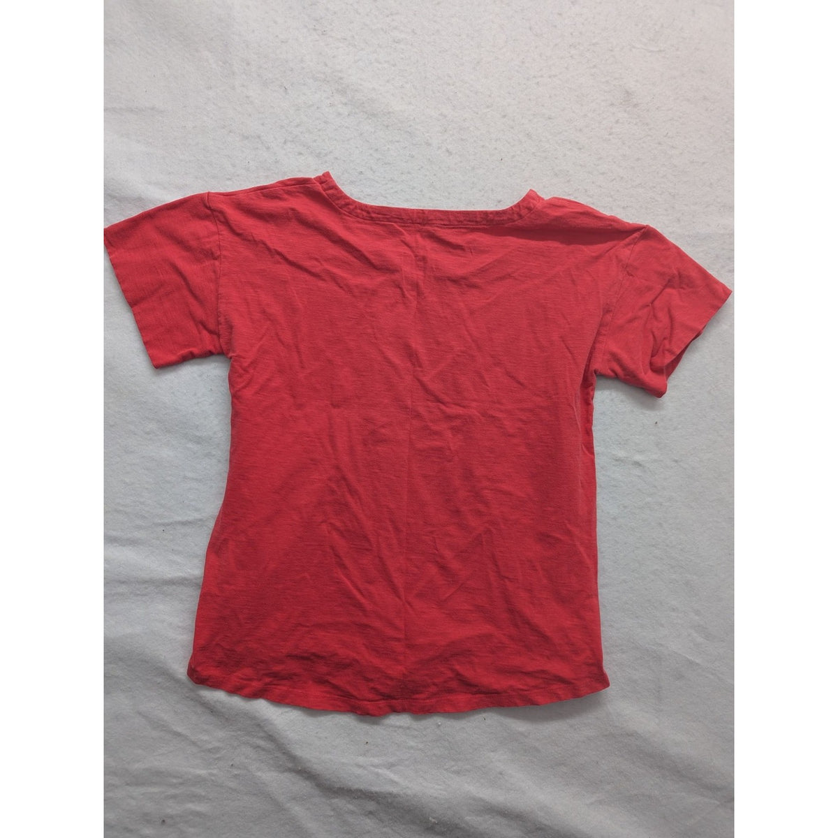 T By Talbots Womens Red Short Sleeve T-Shirt Medium 100% Cotton Lightweight Casu