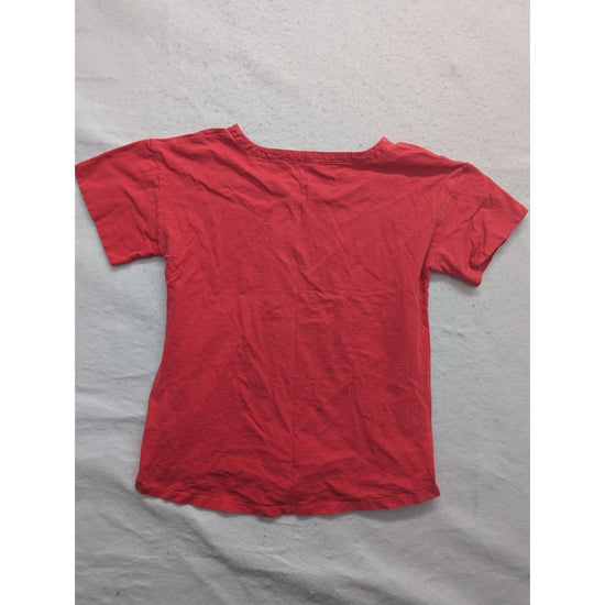 T By Talbots Womens Red Short Sleeve T-Shirt Medium 100% Cotton Lightweight Casu