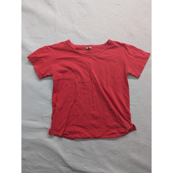 T By Talbots Womens Red Short Sleeve T-Shirt Medium 100% Cotton Lightweight Casu
