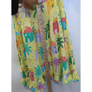 Jams World Tropical Print Yellow Button-Front Short Sleeve Dress Size M