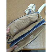 Anne Klein Quilted Crossbody Bag With Adjustable Logo Strap Navy & Beige