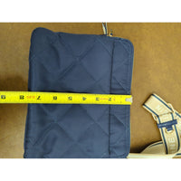 Anne Klein Quilted Crossbody Bag With Adjustable Logo Strap Navy & Beige