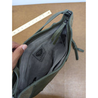 Vince Camuto Army Green Leather Crossbody Bag With Suede Accents & Adjustable Strap