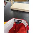 Red Snapback Hat With Embroidered "D" Logo & Yellow Accents Adjustable Fit
