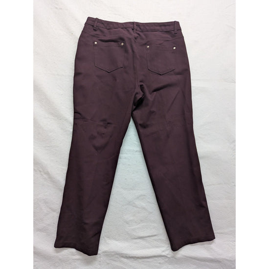 Avenue Womens Burgundy Stretch Pants Size 18 Average