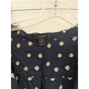 J.Crew Navy Long-Sleeve Button-Up Blouse With Pocket Watch Print