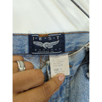 Vintage High-Waisted Light Wash Denim Jeans Size 13 Made In USA
