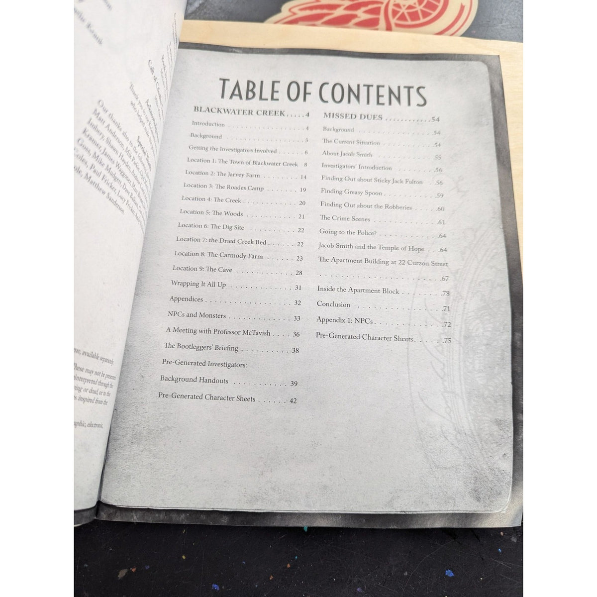 Missed Dues & Blackwater Creek Call Of Cthulhu Roleplaying Game Scenario