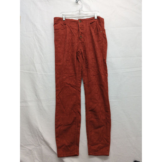 Pilcro & The Letterpress Red Floral-Embossed Straight-Leg Pants Womens Size 29