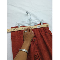Pilcro & The Letterpress Red Floral-Embossed Straight-Leg Pants Womens Size 29