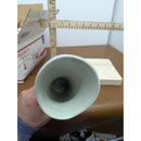 Vintage Ceramic Floral Vase Pair Pale Green Pink Rose Accent