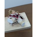 Porcelain Blonde Doll In Burgundy Lace Dress With Accessories