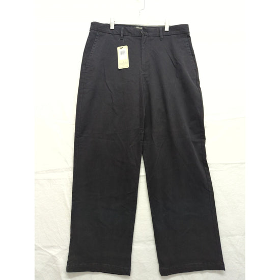 Dockers Mens 32x27 Black Weekend Chino High Straight Ankle Pants WaterLess Stretch