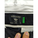 Dockers Mens 32x27 Black Weekend Chino High Straight Ankle Pants WaterLess Stretch