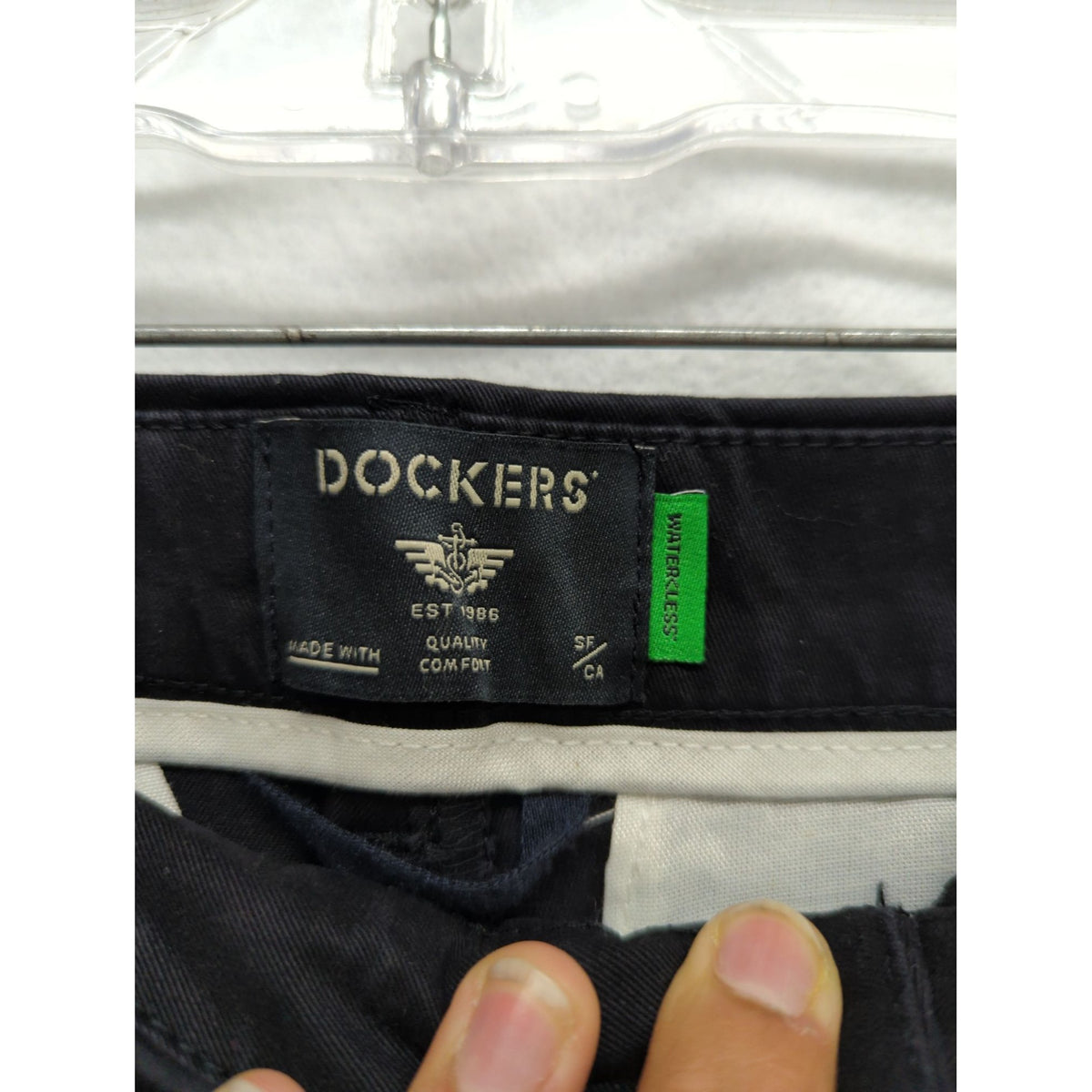 Dockers Mens 32x27 Black Weekend Chino High Straight Ankle Pants WaterLess Stretch