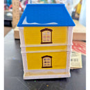 Cobblestone Corners Miniatures Yellow House LED Battery-Operated Model Figurine