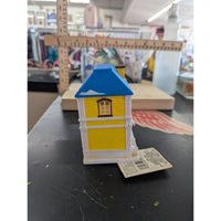Cobblestone Corners Miniatures Yellow House LED Battery-Operated Model Figurine