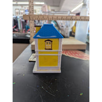 Cobblestone Corners Miniatures Yellow House LED Battery-Operated Model Figurine