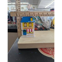 Cobblestone Corners Miniatures Yellow House LED Battery-Operated Model Figurine