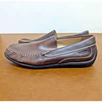 Ecco Mens Brown Leather Loafers Size 43 Casual Slip-On Shoes