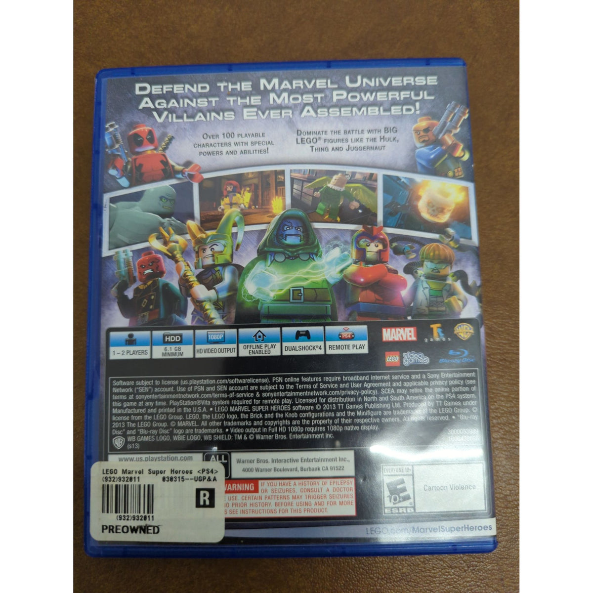 LEGO Marvel Super Heroes PS4 Game Preowned Action-Packed Adventure With 100+ Characters