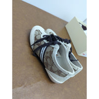 Coach Womens Beyla Sneakers Khaki/Parchment Signature Print Size 6 With Box
