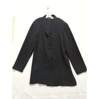 Ellen Figg Womens Black 1-Button Long Blazer Jacket Size 8 Made In USA