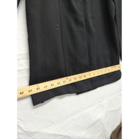 Ellen Figg Womens Black 1-Button Long Blazer Jacket Size 8 Made In USA
