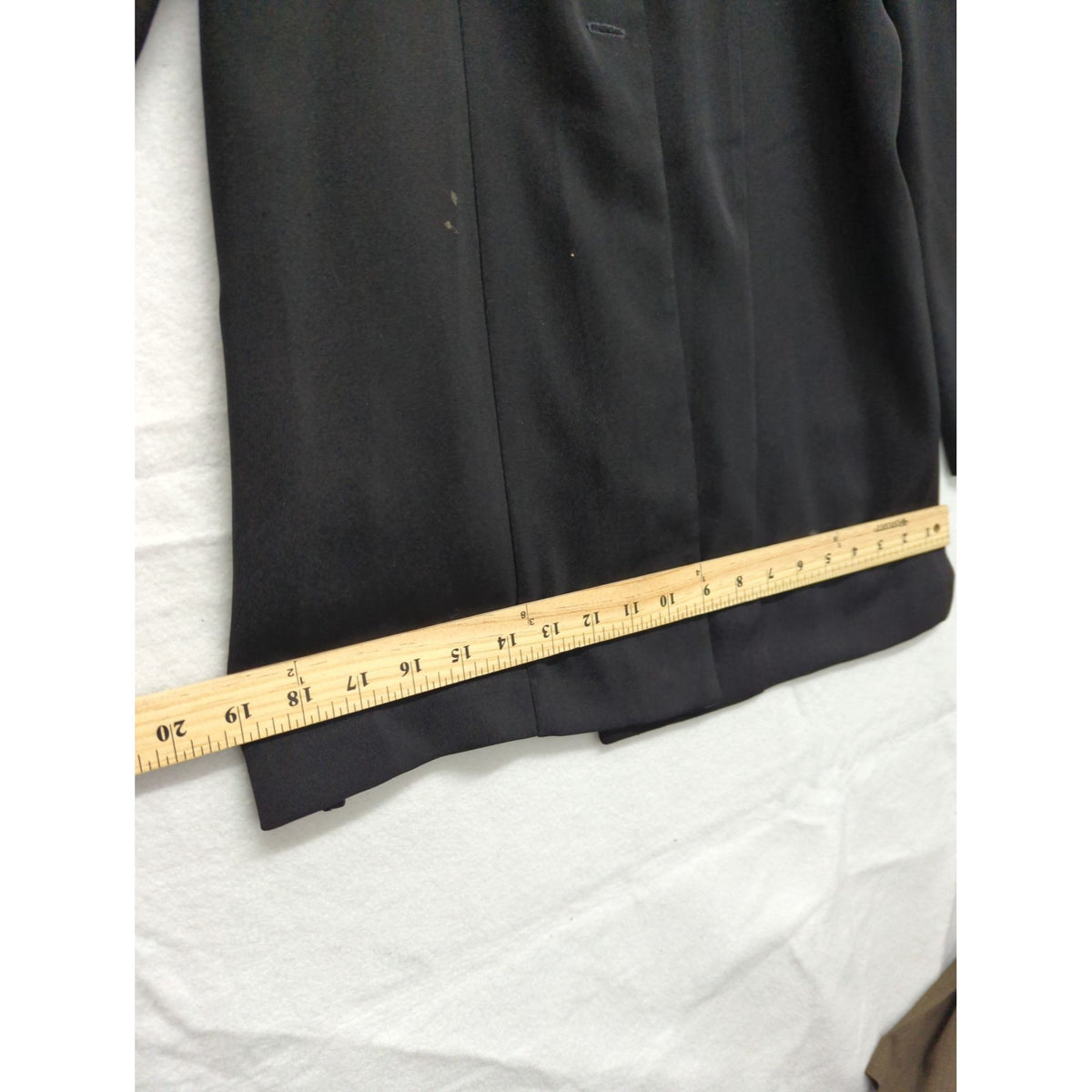 Ellen Figg Womens Black 1-Button Long Blazer Jacket Size 8 Made In USA