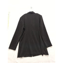 Ellen Figg Womens Black 1-Button Long Blazer Jacket Size 8 Made In USA