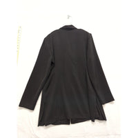 Ellen Figg Womens Black 1-Button Long Blazer Jacket Size 8 Made In USA