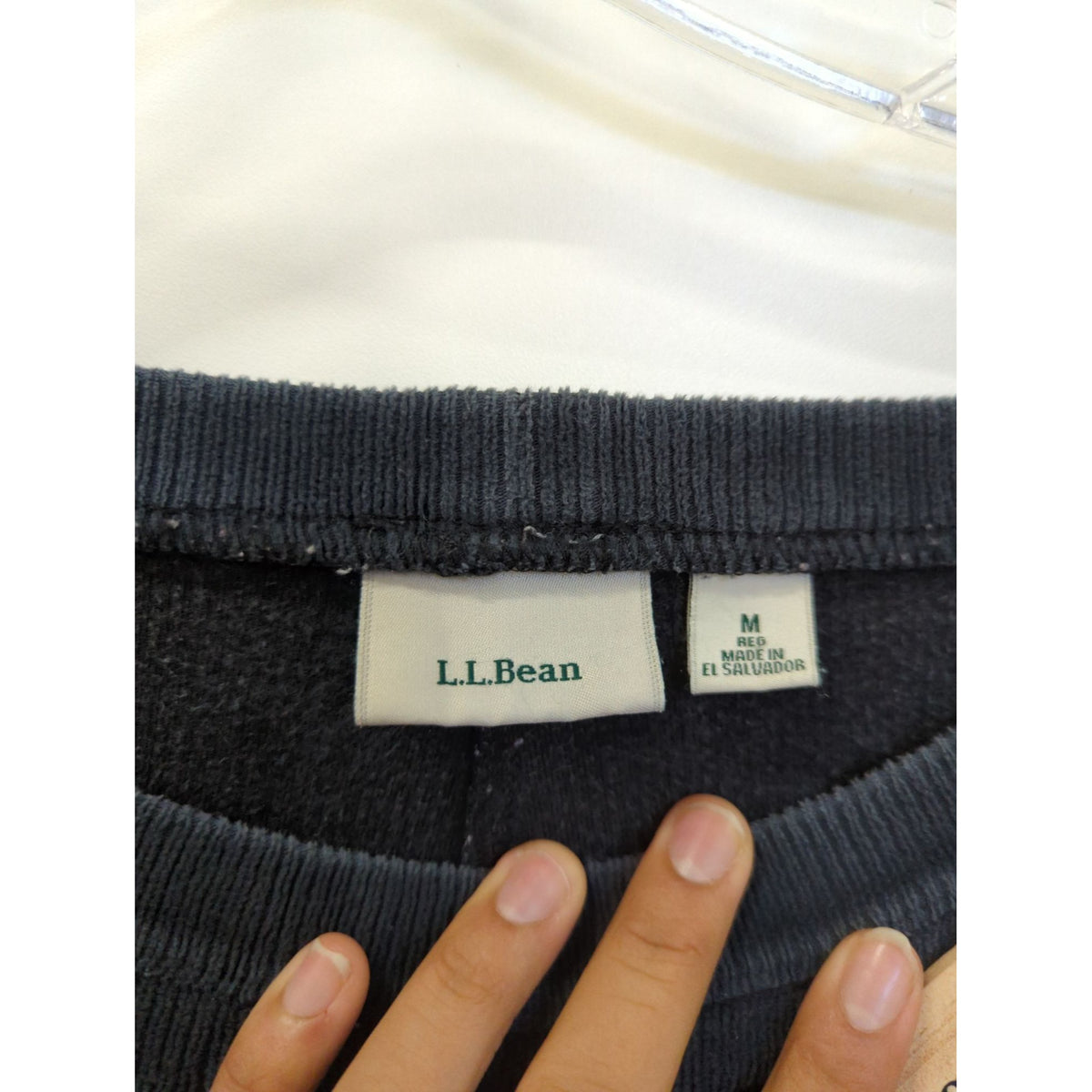 L.L.Bean Womens Medium Corduroy Pants In Dark Gray Elastic Waist Side Pockets Made In El Salvador