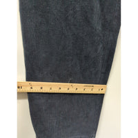 L.L.Bean Womens Medium Corduroy Pants In Dark Gray Elastic Waist Side Pockets Made In El Salvador