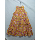 Ann Taylor Floral Sleeveless Tiered Midi Dress Yellow & Pink Size M